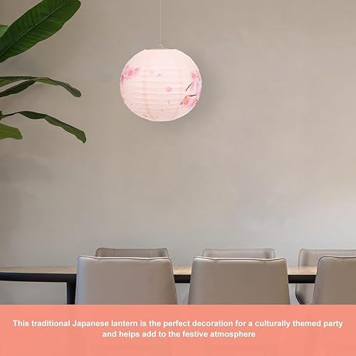 Miniatura 5 de Farol de papel japonés de 13.8 pulgadas con flor de cerezo colgante para boda, fiesta, restaurante, hogar, bar