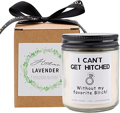 Bridesmaid Proposal Gifts Lavender Scented Soy Candle, Brides Propsal Gift, Maid Matron of Honor Proposal Gift,for Best Friend, Perfect Present for Wedding or Bachelorette Party (Can t Get Hitched)