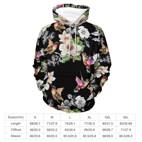 Sweat à capuche fleurs oiseaux idéal pour vos sorties urbaines de mi-saison - 3