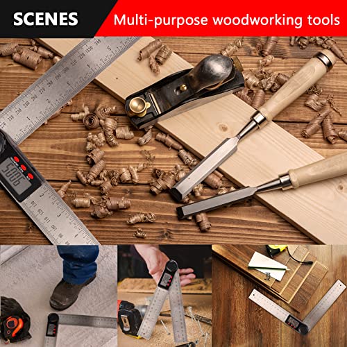 Digital Angle Finder Protractor,2 In 1 Auzof Angle Finder Ruler,7Inch / 200Mm Stainless Steel Angle Measuring Tool With Lcd Display For Woodworking/Carpenter(2 Batteries Included) #TOP5