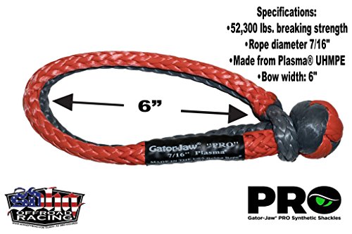 Bubba Rope Gator-Jaw Pro Synthetic Soft Shackle - Made in The USA (52,300LB Breaking Strength 7/16