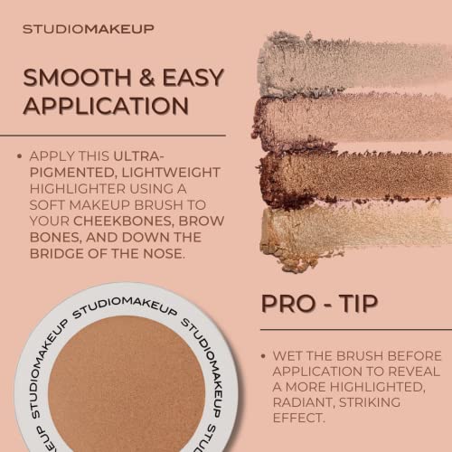 Studiomakeup Soft Blend Highlighter Powder (Exhilarated) – Natural Glow Light Highlighter – Buildable, Blendable Makeup Highlighter – Face Highlighter Powder To Enhance Your Inner Glow- Suitable For All Skin Types #TOP2