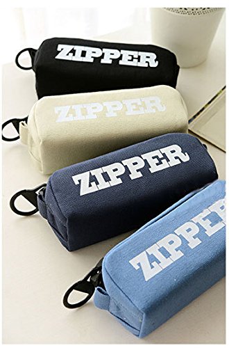 Durable Canvas Student Pen Pencil Carrying Case Large Zipper Stationery Storage Bag Organizer Coin Purse Wallet Pouch Cosmetic Makeup Bag Tidy Study Work Supplies Holder Desk Container Box #TOP3