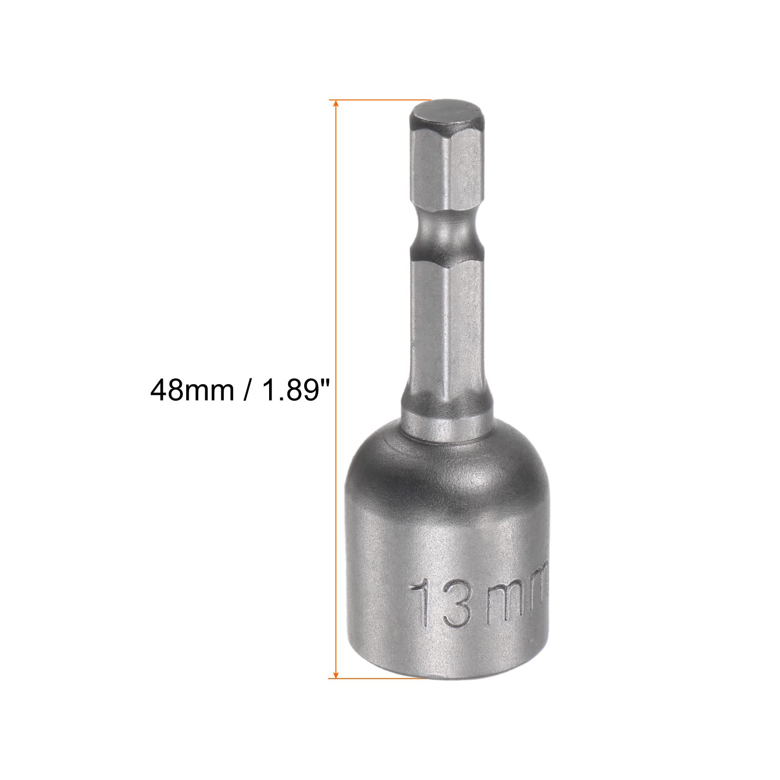 Uxcell 2-Pack 7mm Magnetic Hex Socket Driver – 1/4" Hex Shank, 48mm Length, CR-V Steel, Quick-Release For Impact Drills & Power Nut Setters