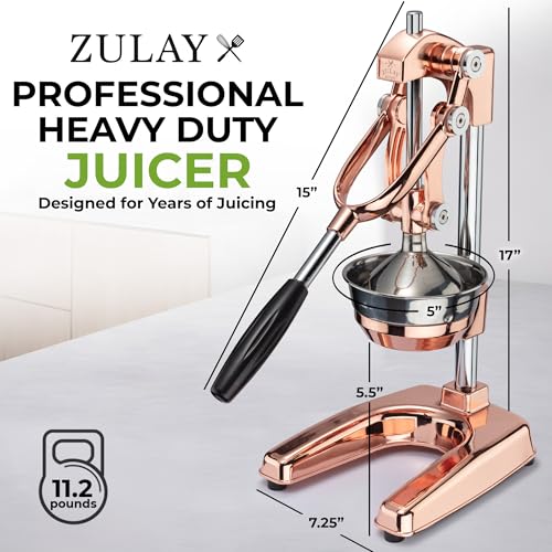 Image of Zulay Professional Citrus Juicer - Premium Manual Citrus Press and Orange Squeezer - Metal Lemon & Lime Squeezer - Extra Tall Heavy Duty Cast Iron Manual, Rose Gold