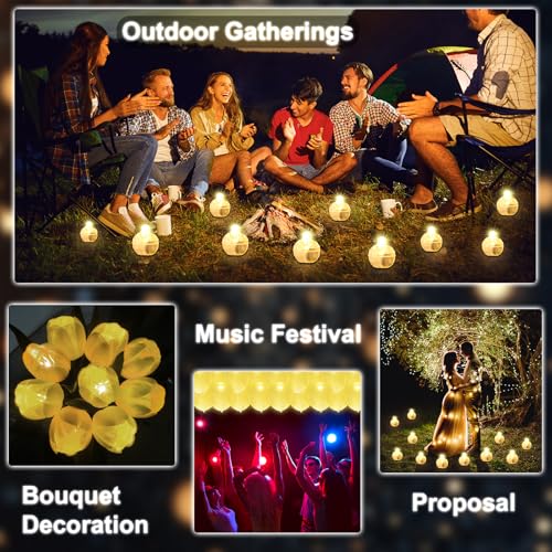 Image of 100 PCS (Warm White) Balloon Lights with Long Standby Time, Mini Ball Lights, Round LED Lamp for Paper Lantern Balloon Party Wedding Birthday Celebration Festival Halloween Christmas Decoration