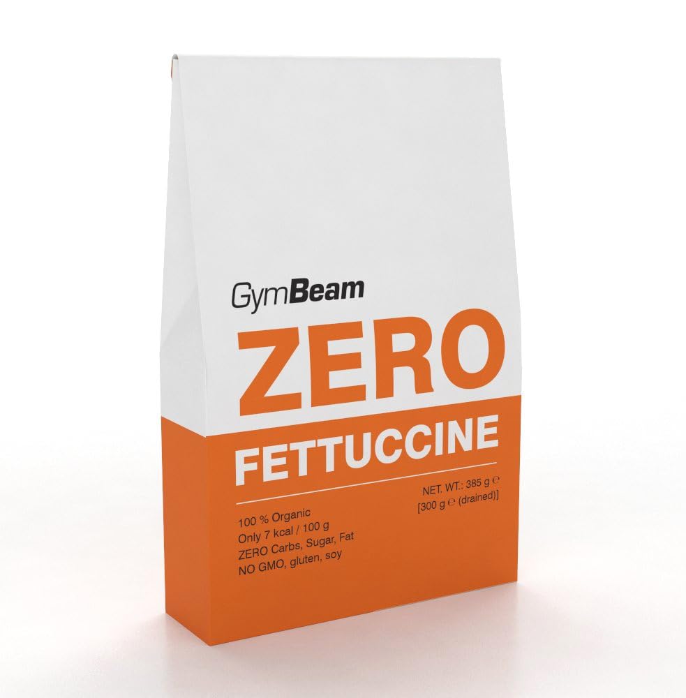 GymBeam Fettuccine Zero BIO - Pasta di Konjac, Pasta Konjac Ipocalorica, Quasi Zero Carboidrati, Zuccheri e Grassi, Massima Qualità Biologica, Senza Glutine, Adatte ai Vegani, Facili da Preparare