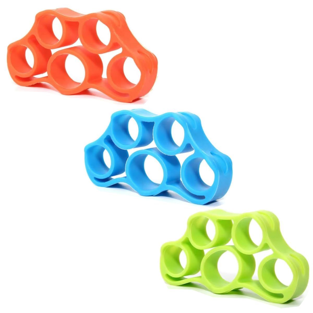 HRLORK 3 Pack Hand Grip Strengthener Silicone Finger Exerciser Grip Strength Trainer for Wrist Strength Training Stress Relief Muscle Training Exercise Fitness - Image 3