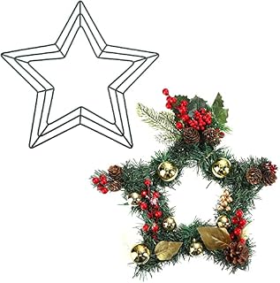 Hotop 12 Inch Star Wire Wreath Frame Metal Star Wreath Frames for Christmas New Year Party Wedding Valentines Home Decor DIY Crafts Supplies (2 Pieces)