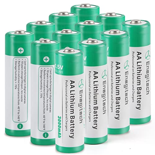 Enegitech AA Lithium Battery, Double A Lithium Battery 1.5V for Blink Outdoor 4 Camera, Smart Lock, Trail Camera, Flashlight Non-Rechargeable (AA 12 Pack)