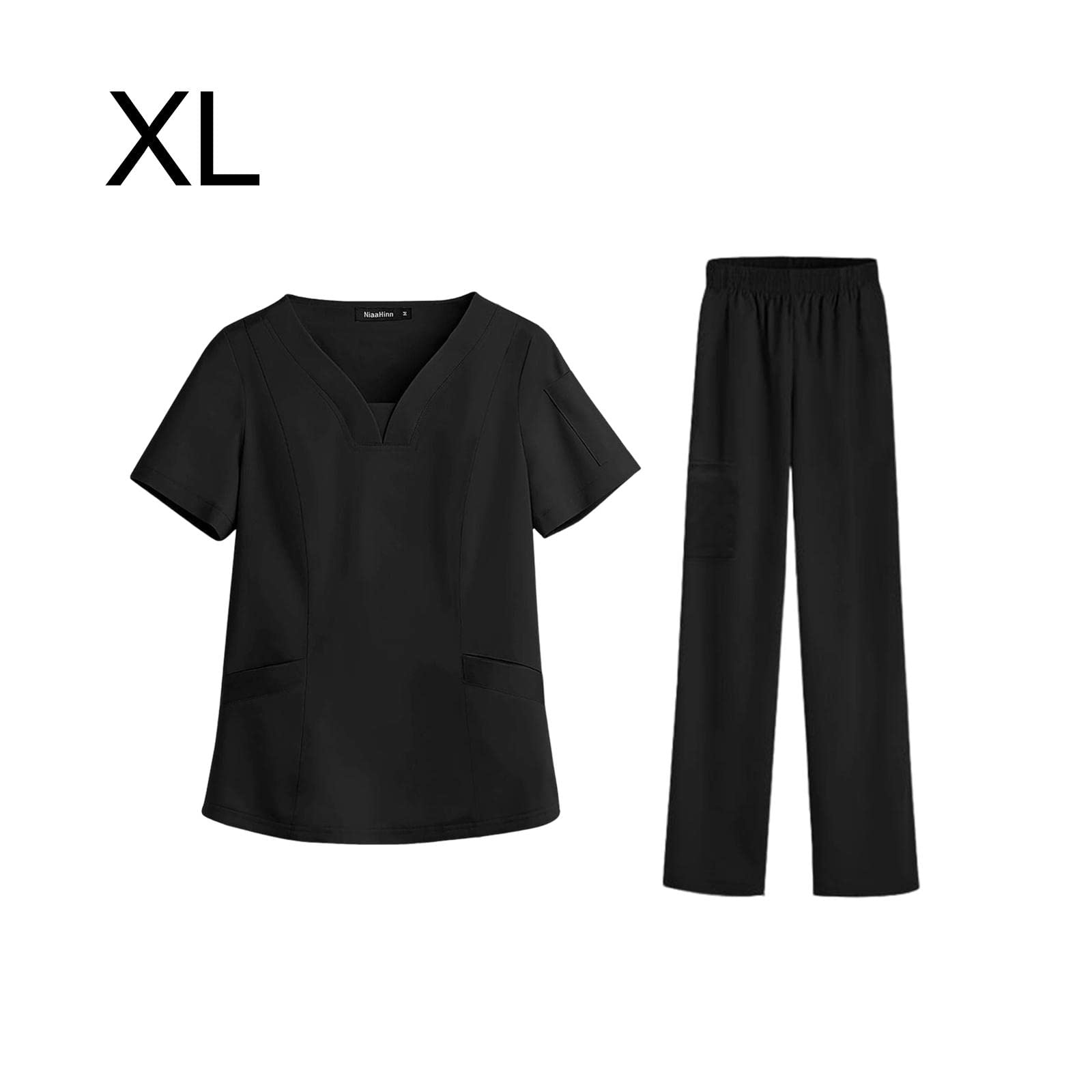 2x Uniforme de Enfermera para Mujer, Transpirable, Pantalones con Múltiples Bolsillos, Disfraz de Enfermera de Hospital para SPA