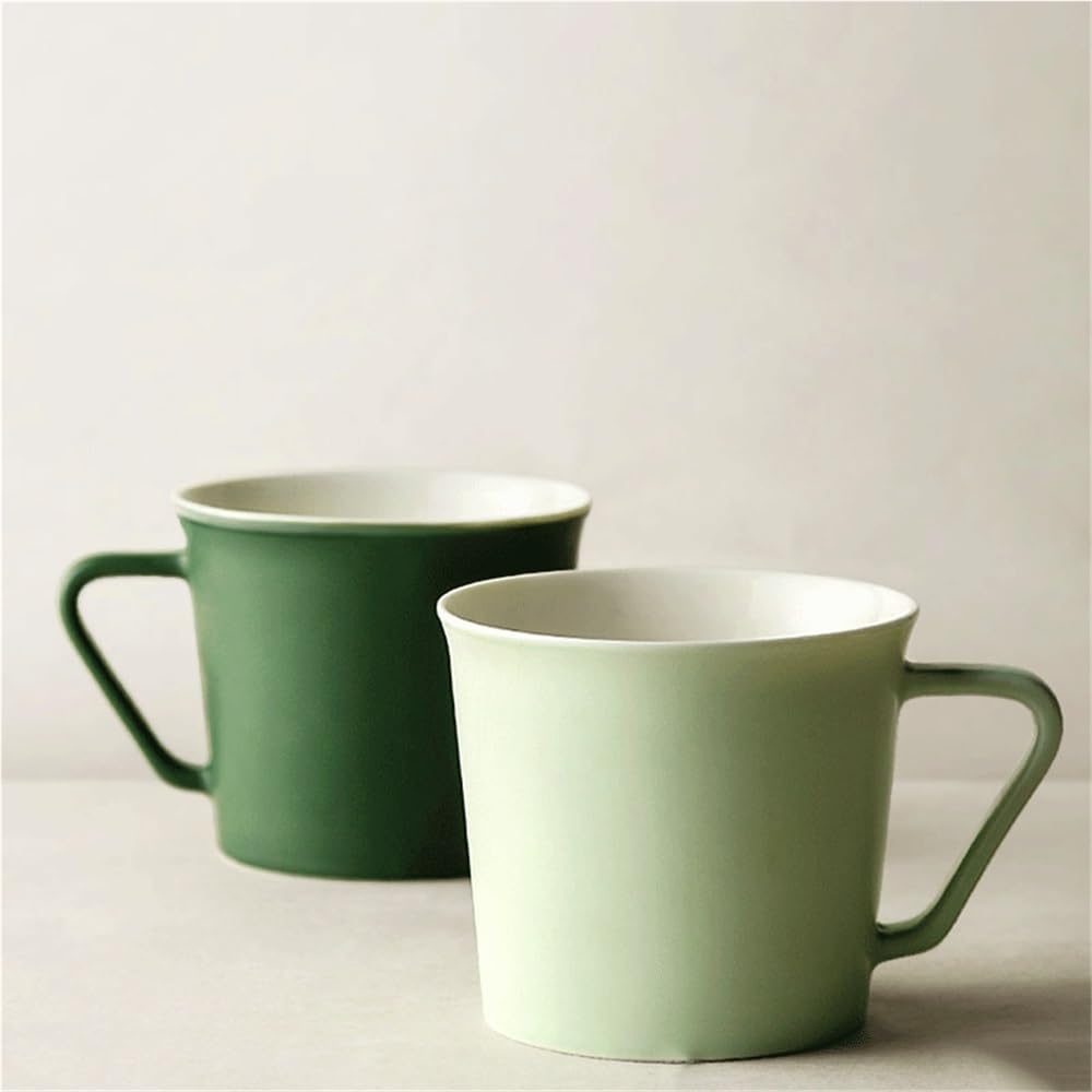 Taza de café Taza de cerámica, 1 pieza tazas café 350 ml for el hogar, la oficina, té con leche, latte y capuchino Tazas de chocolate(Grey)
