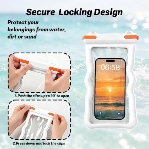 Funda impermeable para teléfono móvil pack de 2 bolsas secas CFifHtOL para natación y esquí 7