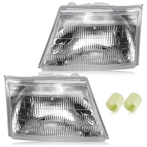 Headlight Assembly Compatible with Ford Ranger 1998 1999 2000 OE-Style Halogen Headlamp Replacements for F37Z13008A F37Z13008B FO2503115 FO2502119 Driver and Passenger Side 2Pcs without Bulb