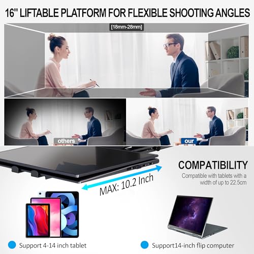 Image of 16 inch Teleprompter for Tablet DSLR Camera with APP Remote