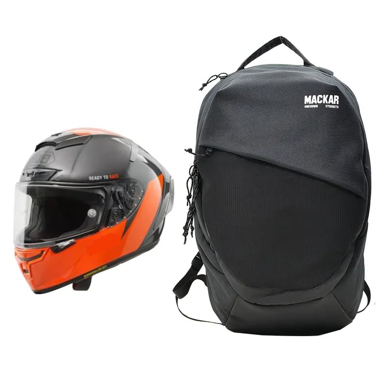 DuDu Zaino Moto Porta Casco - Zaino Tecnico Impermeabile Uomo Donna, Ampia Capacità, Spallacci Ergonomici, Cinghia di Sicurezza, Perfetto per Moto, Viaggi, Sport e Uso Quotidiano