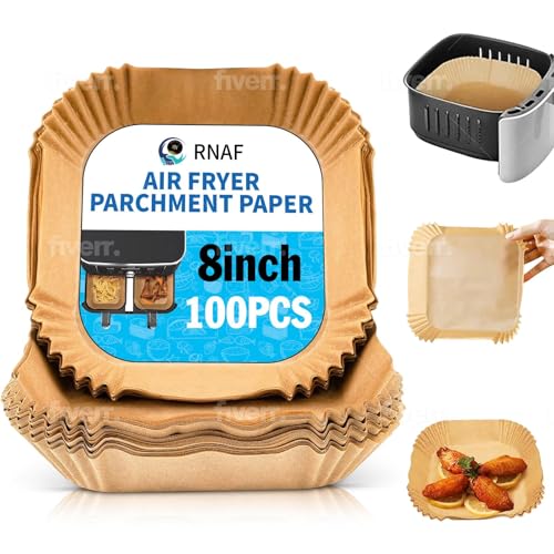 Air fryer liners disposable Ninja air fryer Parchment paper sheets Unbleached parchment paper Air fryer Non-Stick Parchment Waterproof Oilproof for 5-8QT