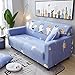 Fundas para Sofa 1 Plazas Gato Azul De Dibujos Animados Funda Elastica Sofa Chaise Longue Fundas Sofa Rinconera con Respaldo Ajustable Antideslizante Protector de Muebles (90cm-140cm)
