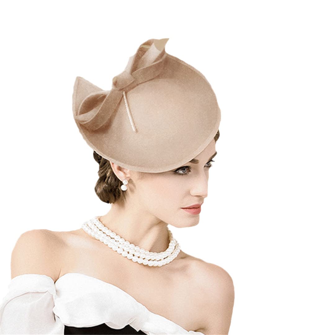 100% Wool Black Hat Church Ladies Formal Vintage Felt s Wedding Hat Pillbox Female Cap