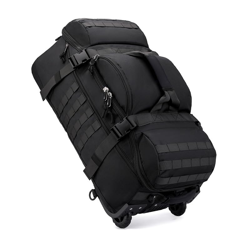 Catálogo de Maletas de viaje en oferta los 10 mejores. 43 DOXASIK Maletas de Viaje 80L, Mochila de Viaje con Ruedas Giratorias, Maleta De Mano Múltiples Compartimentos, plegable, diseño enrollable con correas de hombro