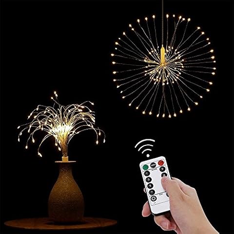 AlleTechPlus 2 Pack 100 LED DIY Decorative Lighting 8 Flashing Flicker Functions Copper Wire Lights for Christmas, Home, Wedding, Party Décor (Warm White) Cover