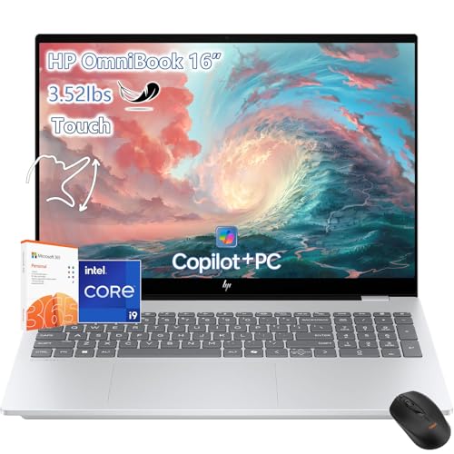 HP OmniBook 5 Touchscreen Laptop -Intel Core Ultra 9 285H Beat AMD Ryzen9 8945H- 16inch 2K -32GB RAM| 1TB SSD -Windows 11 Pro Office 365 -Backlit Keyboard -Video Editing Portátil PC Business College