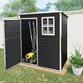 VeroFree 5 Ft 3 Ft Outdoor Plastic Storage Shed with Floor – Black, Durable Weather Design for, Patio Backyard Organization (1 Doors)