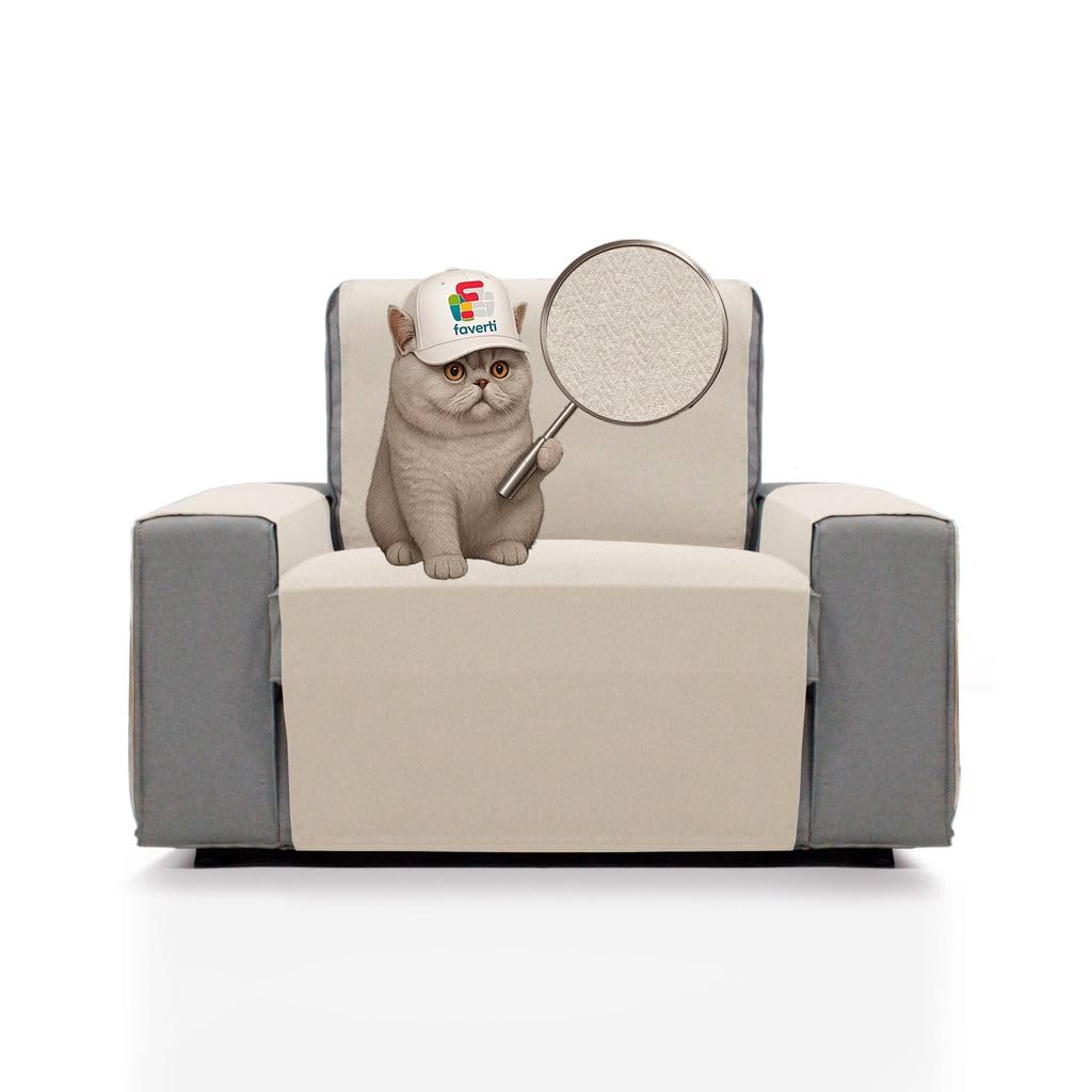 Cubre Sillón 1 Plaza o sillón Relax de 55 cm | Modelo Sax | Protector súper Fresco y Resistente para Mascotas, Hecho en españa con Material Reciclado | Protector sillón Natural