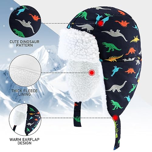 Image of BAVST Winter Trapper Hat for Boys Girls Waterproof Warm Baby Toddler Ushanka Fleece Beanie Hats for 6M-6T