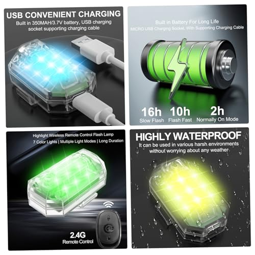Luces estroboscópicas LED intermitentes multimodo impermeables de 7 colores 2