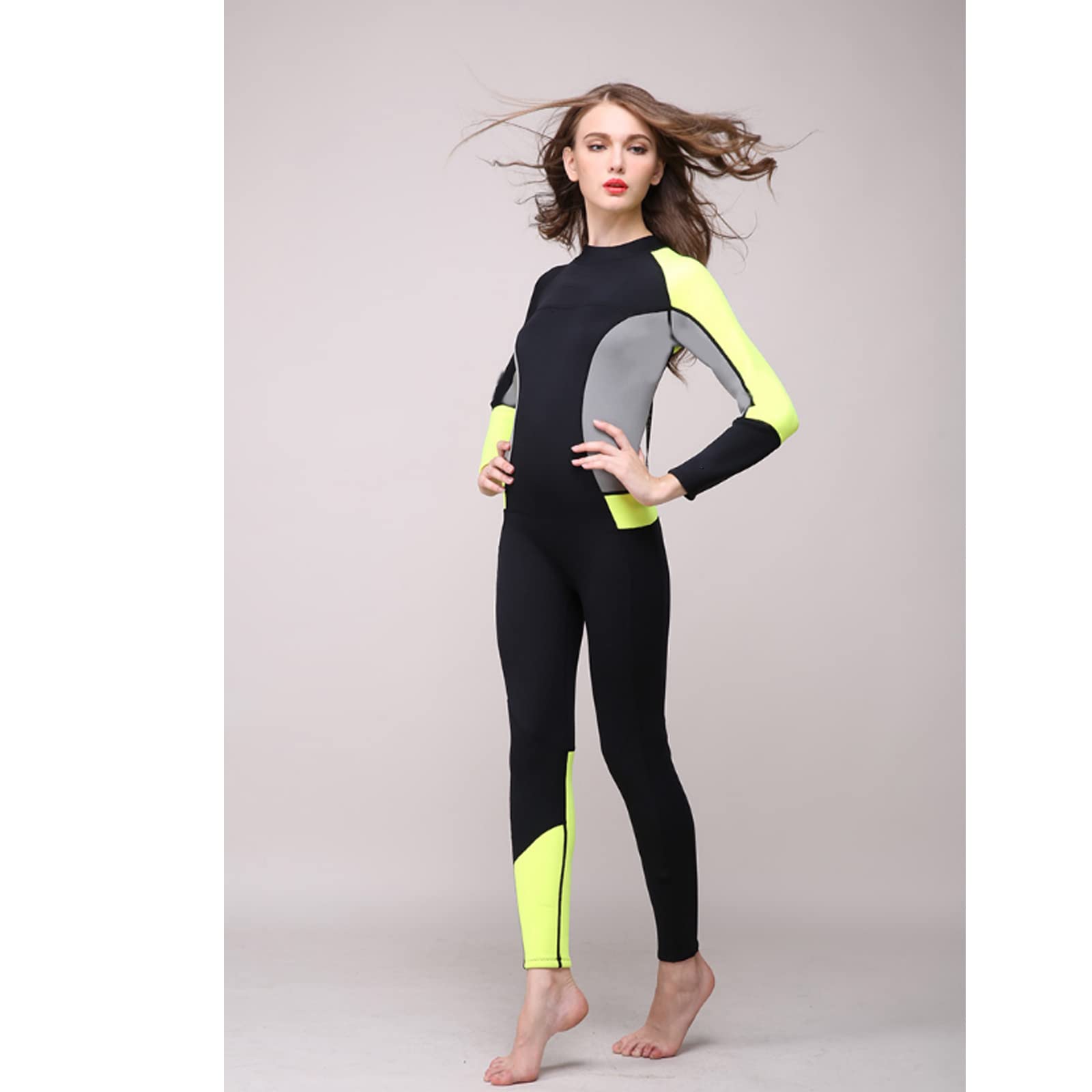 Mute da Donna Muta in Neoprene Ultra Elasticizzato da 3 Mm Tuta da Sub per Tutto Il Corpo con Zip sul Retro Caldo Invernale per Lo Snorkeling, Le Immersioni Subacquee, Il Nuoto