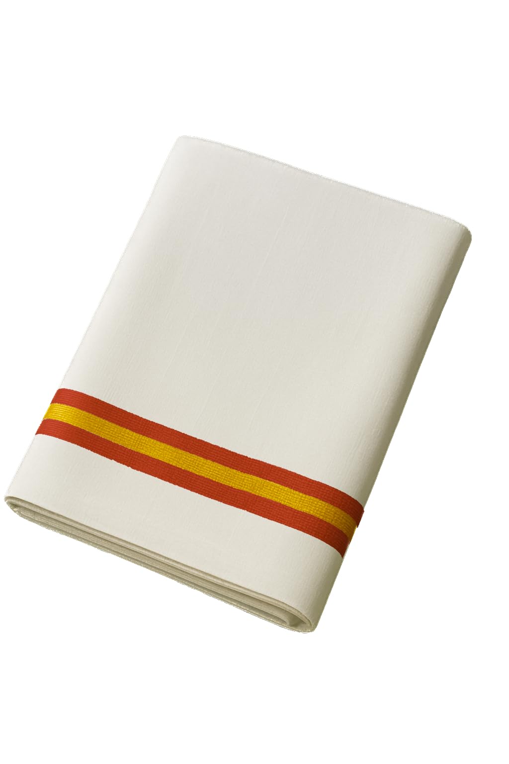 TVK Dhoti for Men, Traditional White Cotton Blend with Red and Yellow Border, Classic Style, Regular Fit, 4 Molam-image-17