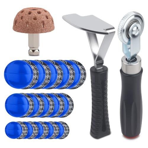 Image of 33PCS Tire Patch Roller Kit with 30PCS 3 Size Large Tire Patch for Car Grinding /Repair, Buffing Wheel, Inner Liner Scraper for Tire Patch Tools (32 /45 /55mm)