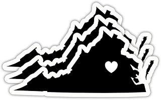 (3PCS) Virginia State Map with Heart Stickers, US State Stickers - Waterproof Vinyl Decals for Tumblers, Water Bottles, Laptops, Books, Scrapbooks, Great for Virginia Lovers 3 x 1.5 Inch