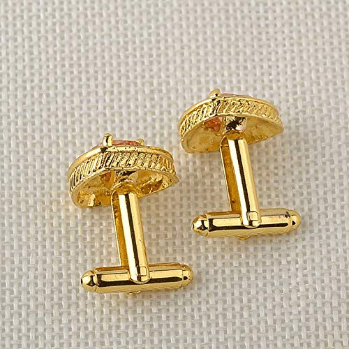 Hot Classic Manschettenknöpfe for Herren Damen Crystal Fashion Triangle Cuff Accessoires Shirt Cufflink (Color : Gold)