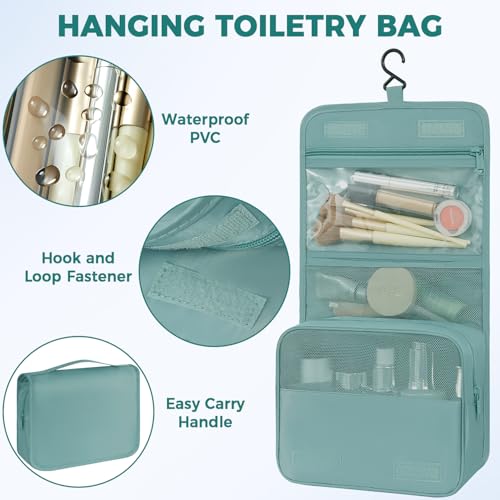 Image of BAGAIL 9 Set Packing Cubes with Packing List Luggage Packing Organizers for Travel Accessories (Dusty Blue)