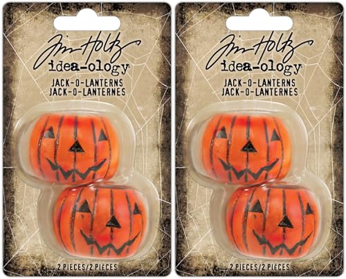 Tim Holtz Idea-ology Halloween 2025 Jack-O-Lanterns TH94439-4 Pieces - 2 Pack Bundle