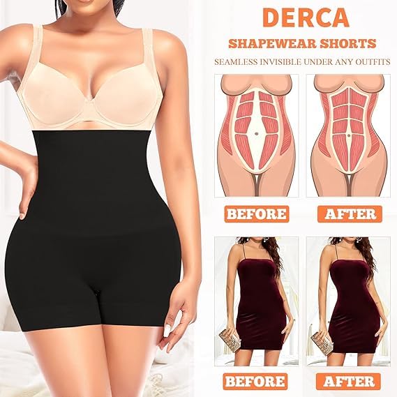 Image of WNEEDU Women Waist Shapewear with Anti Rolling Strip Tummy Control Tucker Waist Slimming Panties Shapewear Underwear Waist Shapewear (Black)