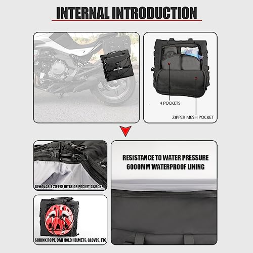 Alforja Universal para Motocicleta 20L Negra Bolsa Lateral con Cierre Rápido Resistente al Agua miniatura 3