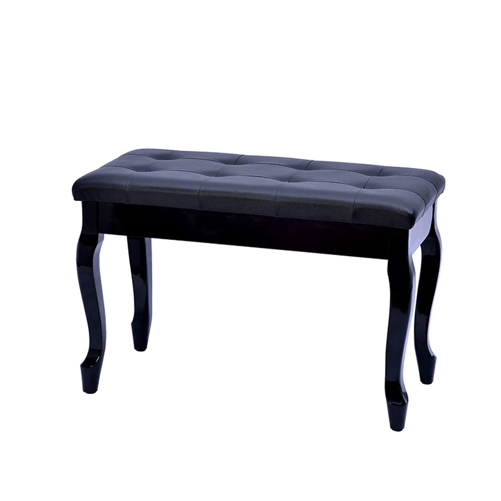 Banc De Piano - QQMORA - Noir - 76x35x50cm - Bois Avec Coussin En Cuir PU - Rangement Intégré