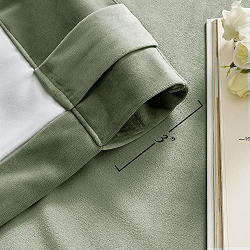 Stangh Sage Green Curtains 96 Inches Long For Living Room, Two-Layer Blackout Velvet Window Drapes Thick Thermal Insulated Panels For Nursery Kids Bedroom, W48 X L96, 1 Panel #TOP5