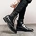 Men's High Top Oxford Boots Black Leather Business Formal Ankle Boots Fashionable Pointed Casual Uniform Work Conference Leather Shoes 12.5