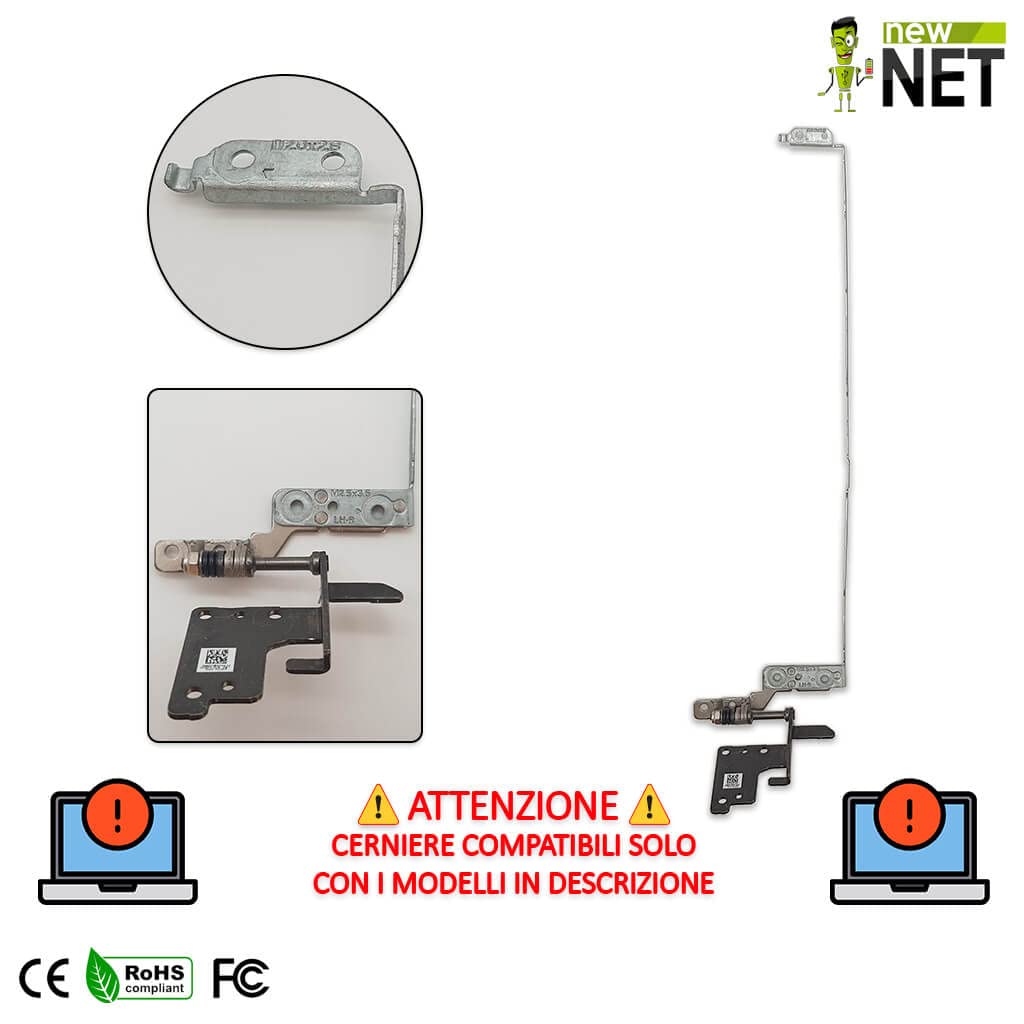 new net - Hinges Coppia Cerniere Supporti staffe per LCD Display compatibili con HP 250 G8 255 G8 ProBook 440 G8 256 G8