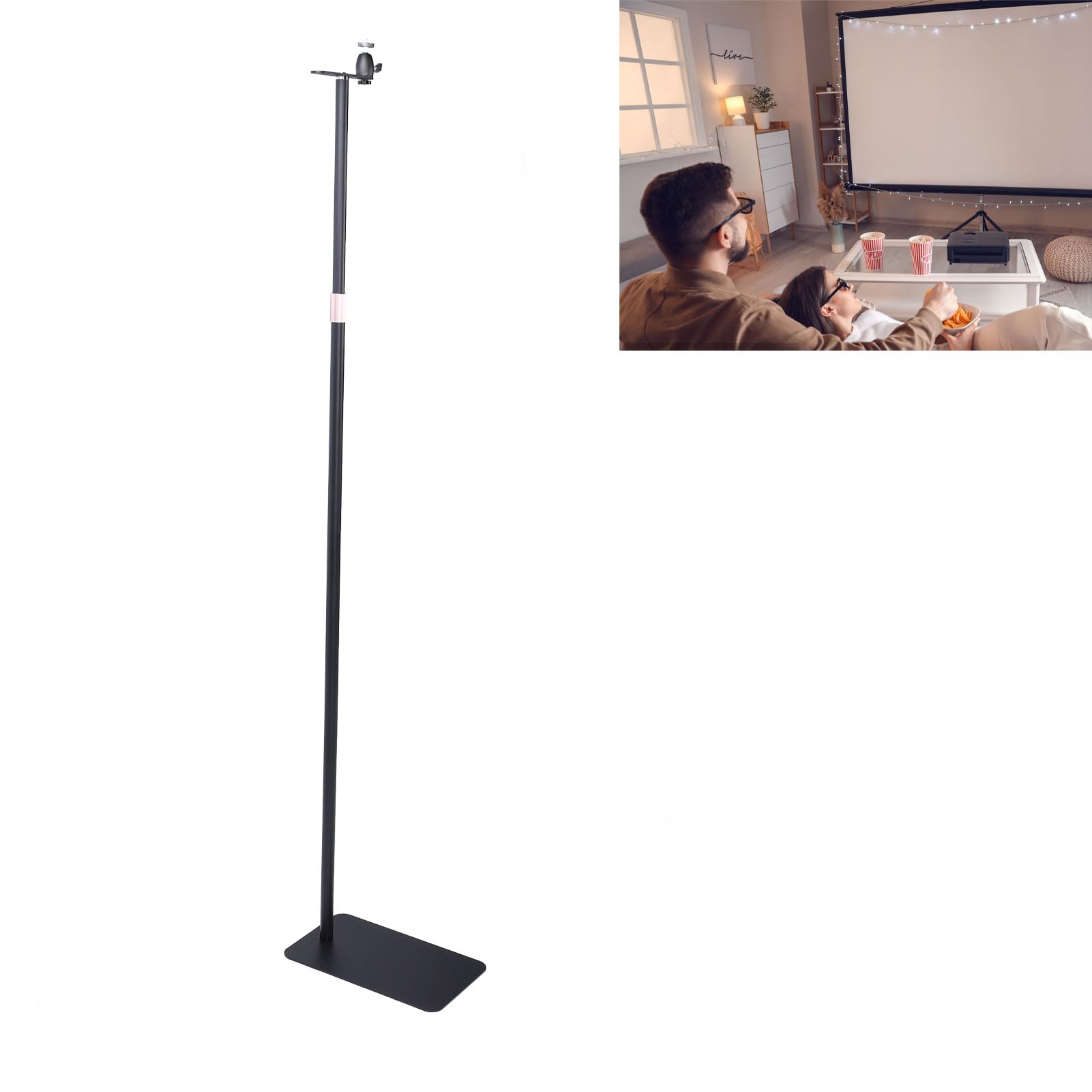 Support de Projecteur Réglable en Hauteur adjustable projector stand Support au Sol avec Tête Sphérique pied videoprojecteur sol Support Télescopique, Large compatibilité, Standaards Portaproiettori