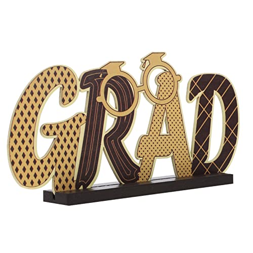 Abaodam 卓上装飾 卒業式 木製センターピース 卒業パーティー 木製クラフト デスクトップデコレーション デスクトッパー