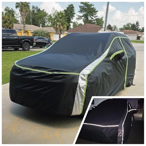 Cartist 420D Car Cover Fits for Honda Pilot 2003-2025 2026,All Weather Waterproof Car Covers for Pilot Accessories with Zipper Door & Reflective Safety Strips,Sun Rain Snow Dust Uv Protection