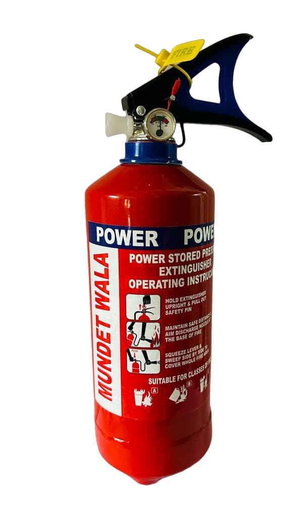 Mundet Wala ABC Powder Type Fire Extinguisher for Home 1 KG | Fire Safety for All Types of Fire for Home, Office & Car Safety (1kg) (ABC(1kg))