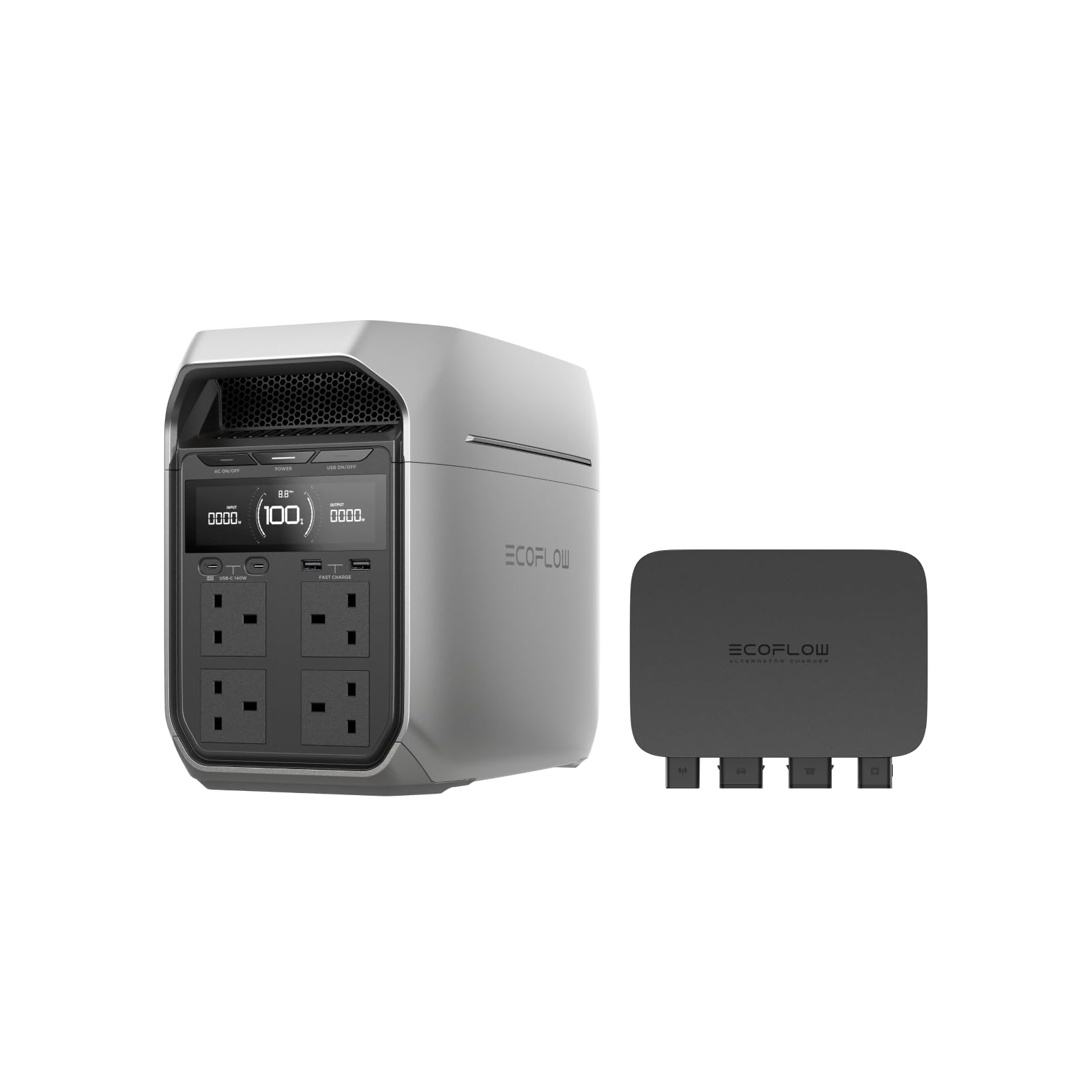 EcoFlow 800W Alternator Charger,3-in-1 Fast DC-DC Charger for EcoFlow DELTA 3 Plus,Vehicle Battery Maintainer, 8× Faster than Cigarette Chargers Charges 1kWh in 1.3 Hr(Power bank included)