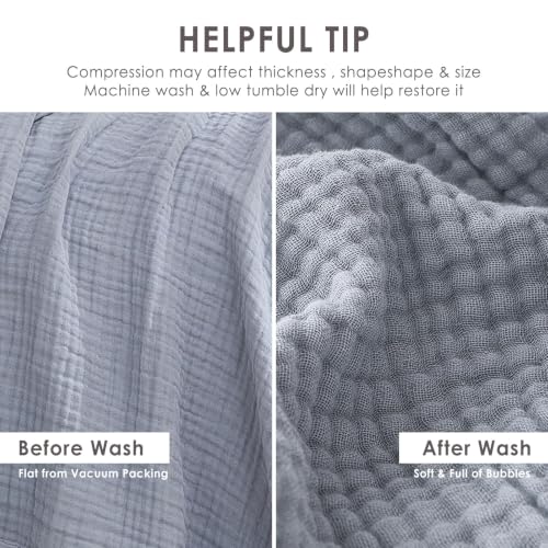 Image of EMME Muslin Blankets for Adults Dusty Blue Small Blanket 40 inch x 50 inch