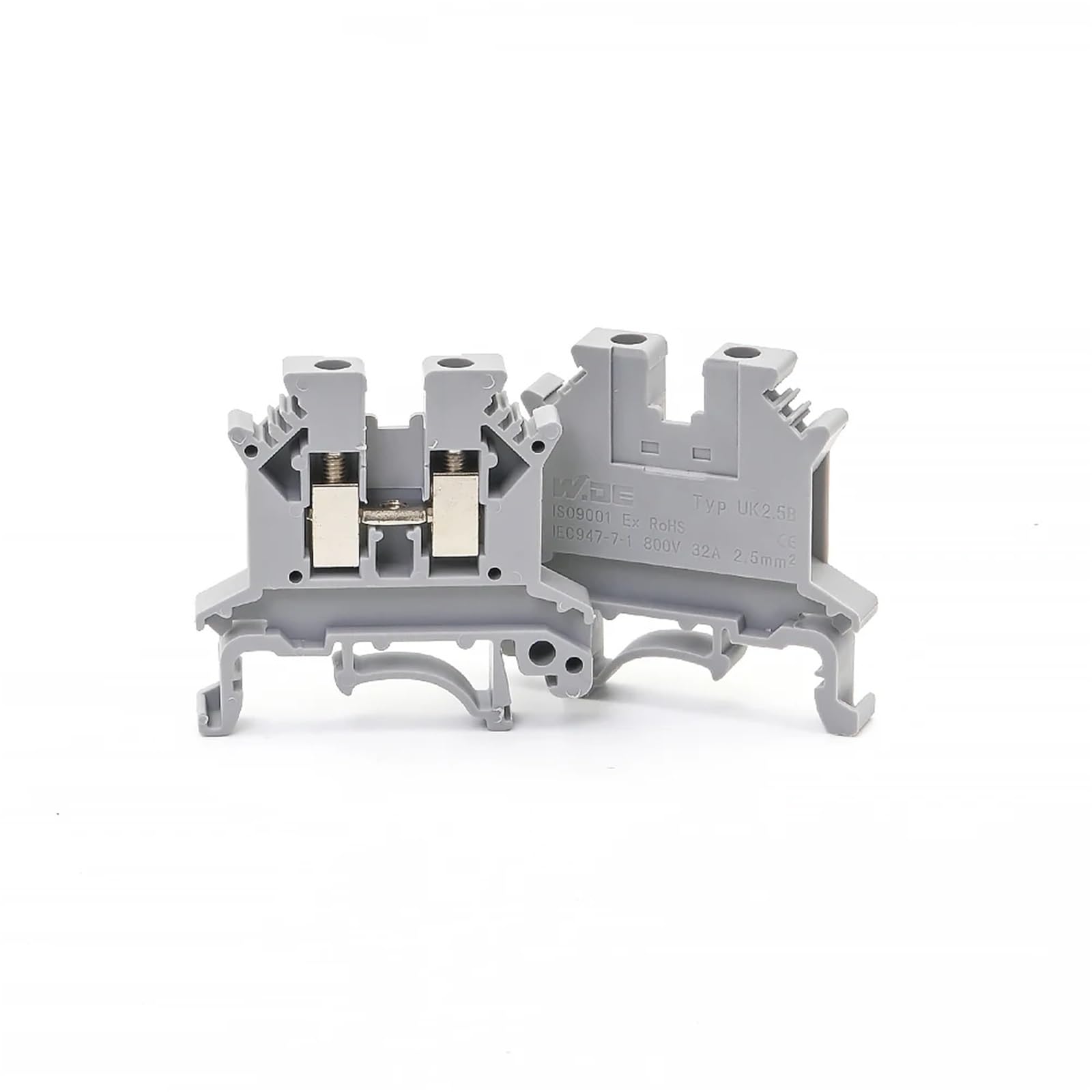 100 pièces UK-2.5B 24-12AWG Din Rail fil conducteur bornier connecteur universel vis connexion bornier bloc UK2.5(Red)